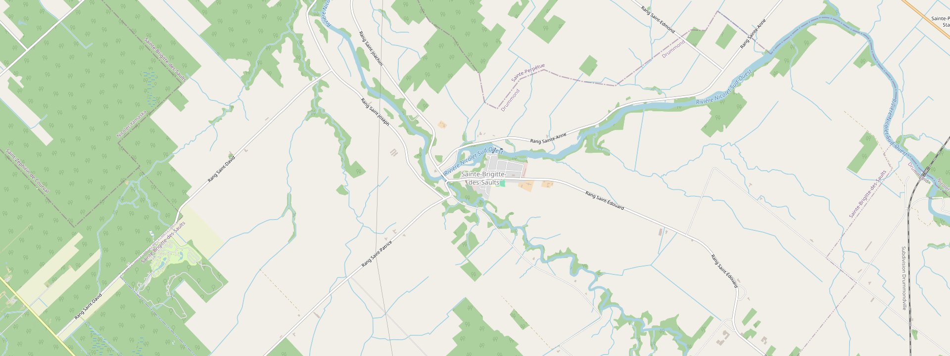 Plan des rues de Sainte-Brigitte-des-Saults