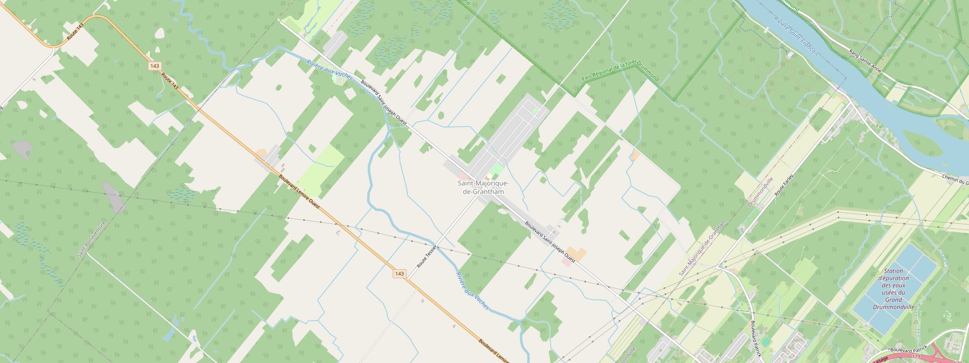 Plan des rues de Saint-Majorique-de-Grantham