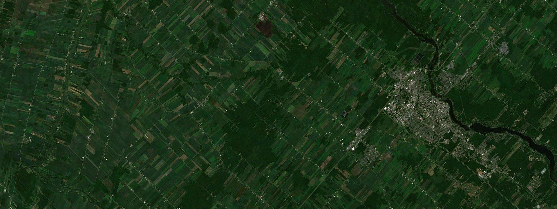 Vue satellite de Saint-Edmond-de-Grantham