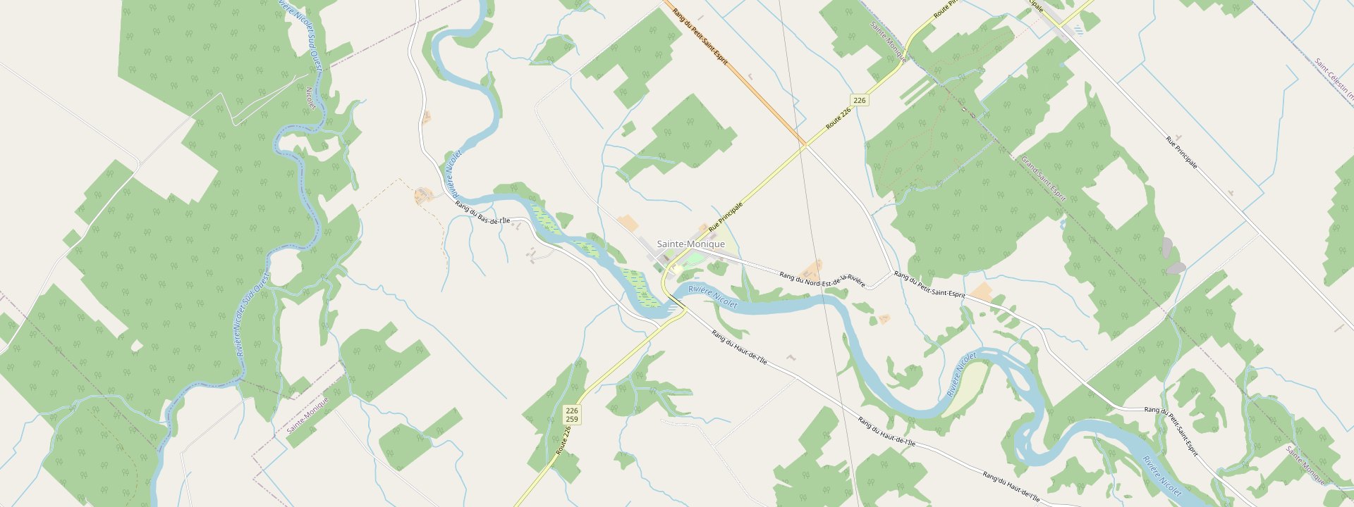 Plan des rues de Sainte-Monique