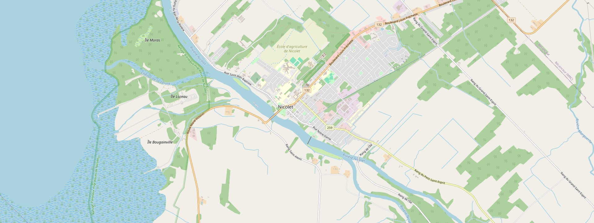 Plan des rues de Nicolet