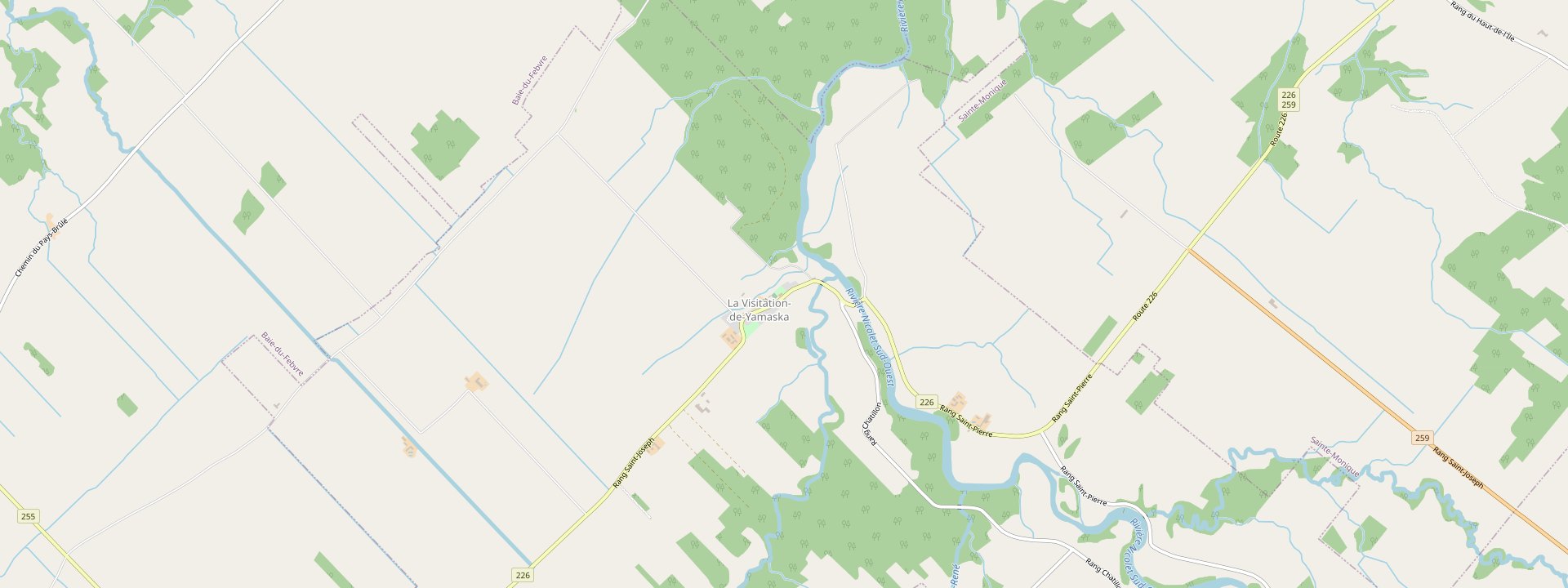Plan des rues de La Visitation-de-Yamaska