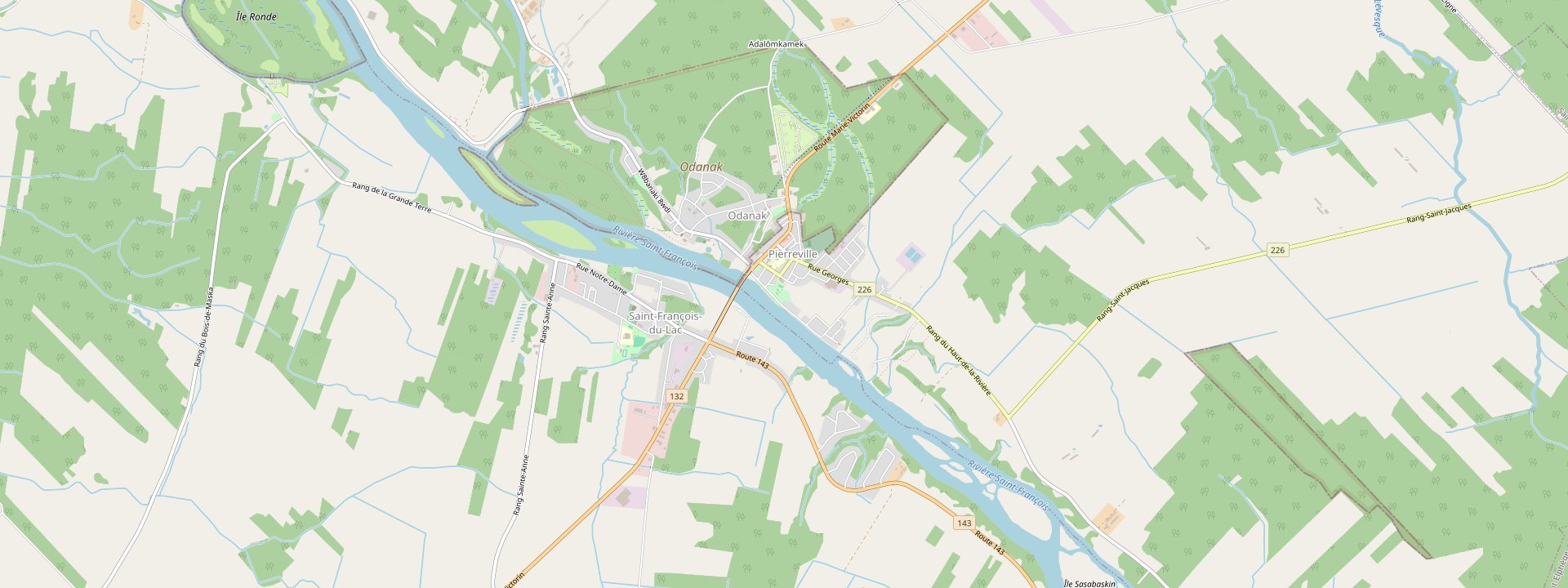 Plan des rues de Pierreville