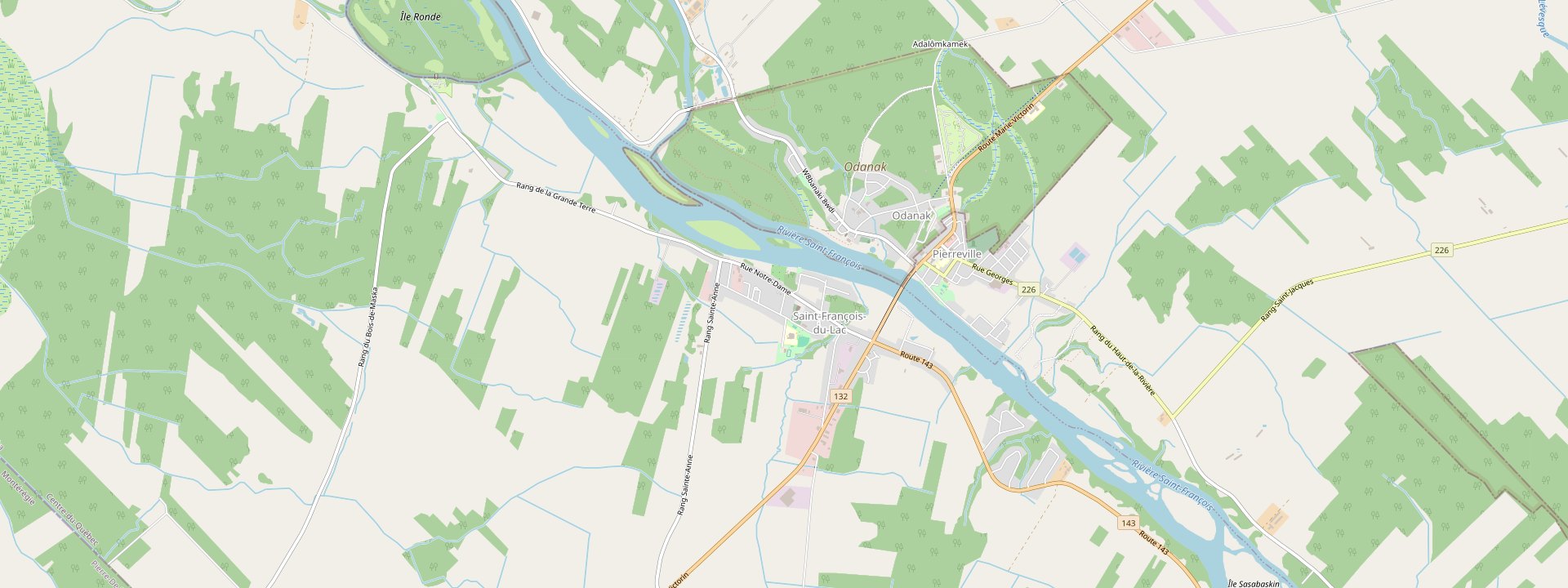 Plan des rues de Saint-François-du-Lac