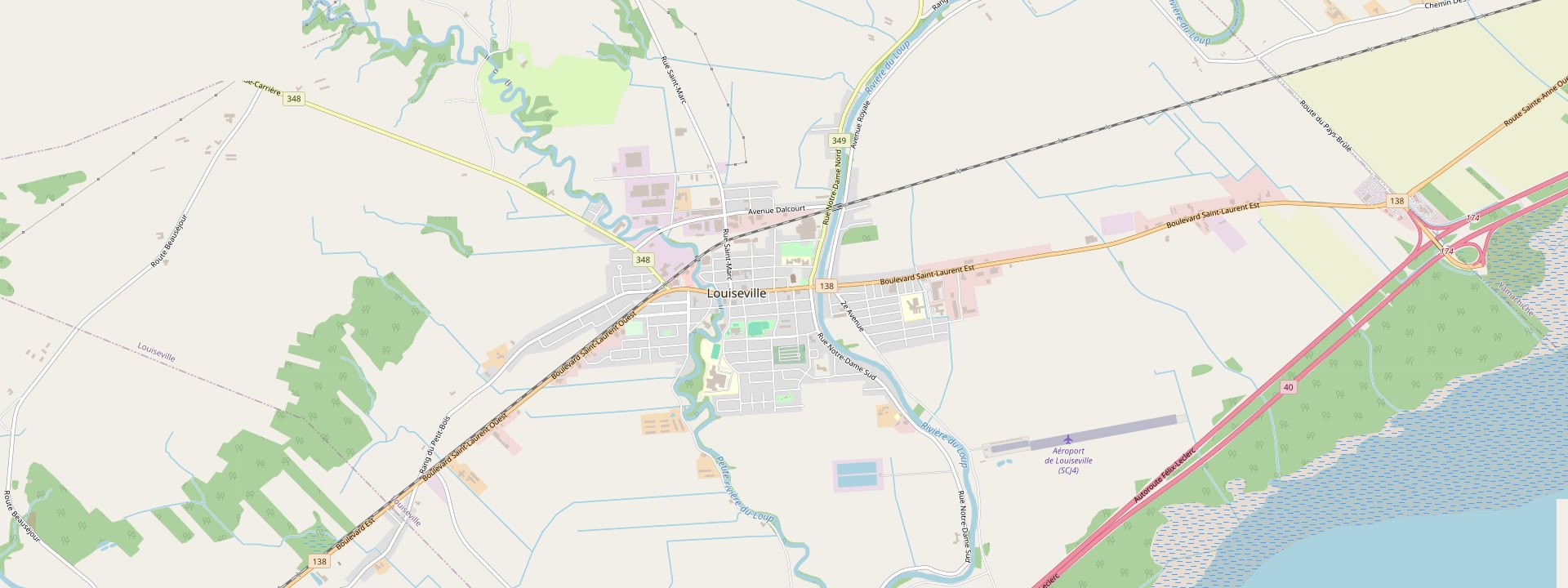 Plan des rues de Louiseville