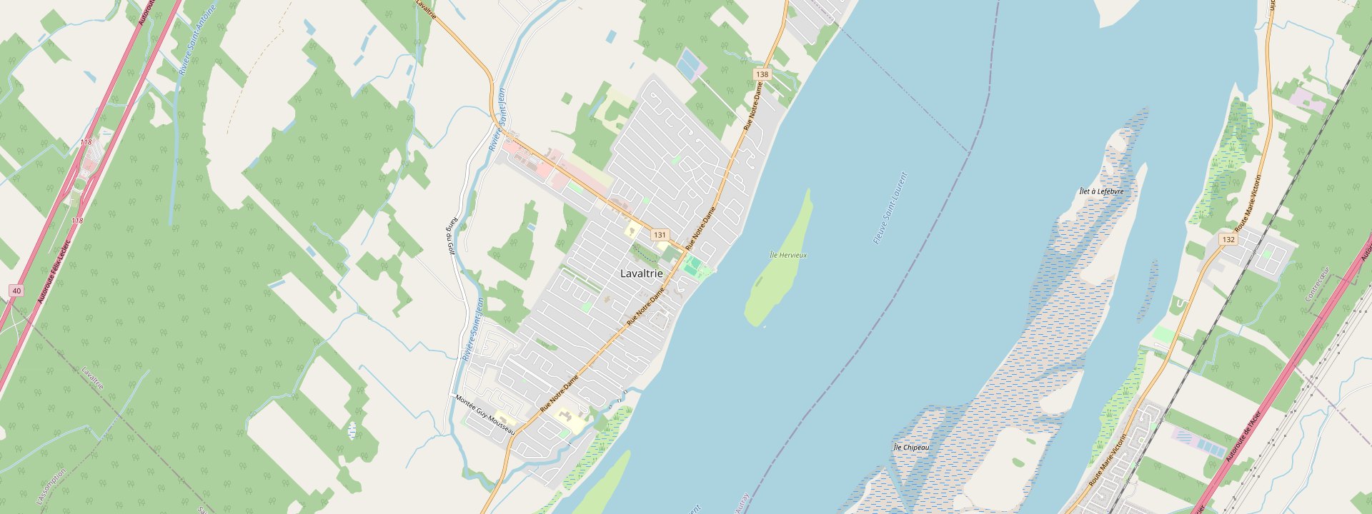Plan des rues de Lavaltrie