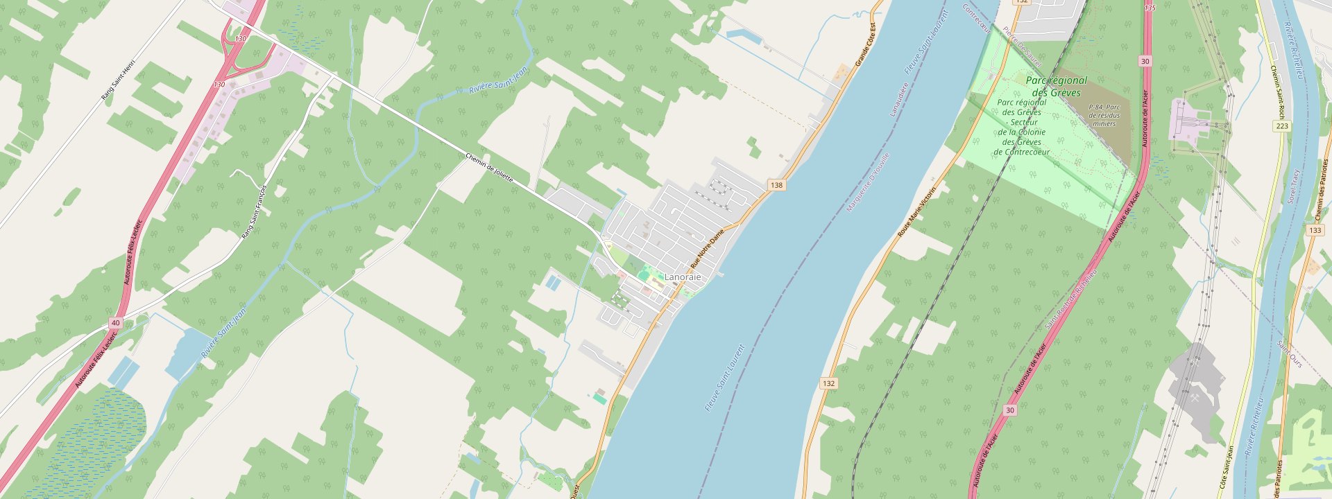 Plan des rues de Lanoraie