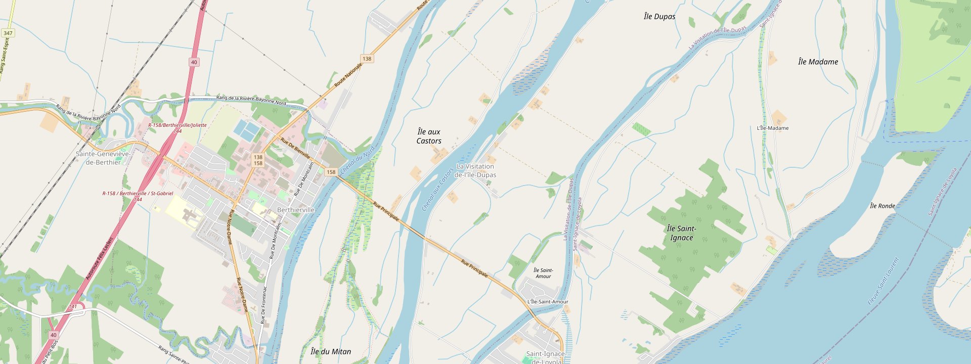 Plan des rues de La Visitation-de-l'Île-Dupas