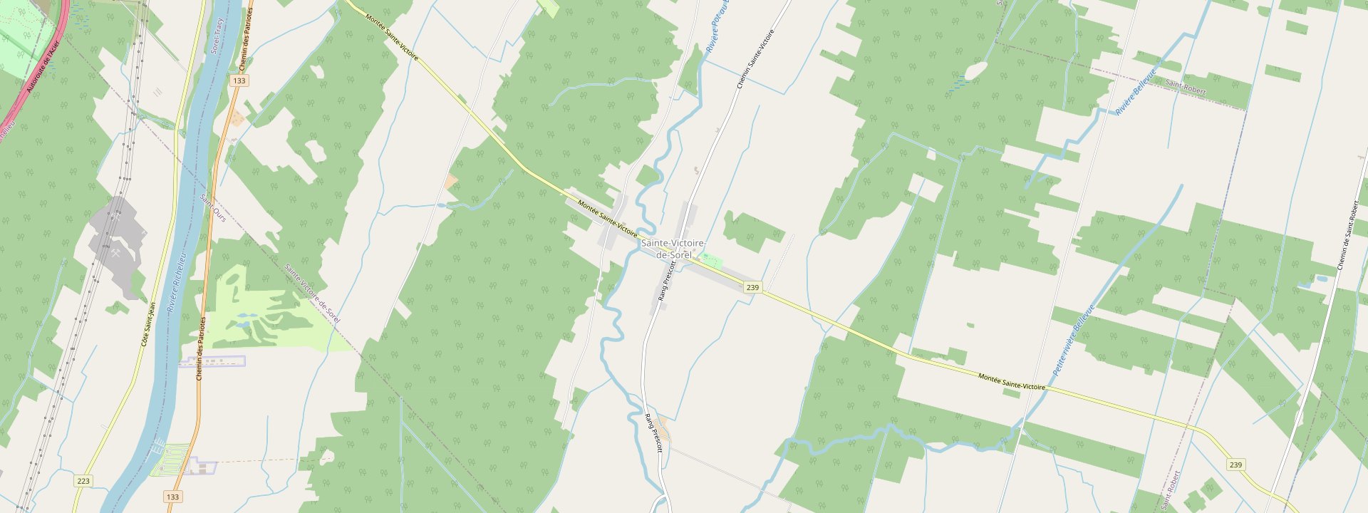 Plan des rues de Sainte-Victoire-de-Sorel