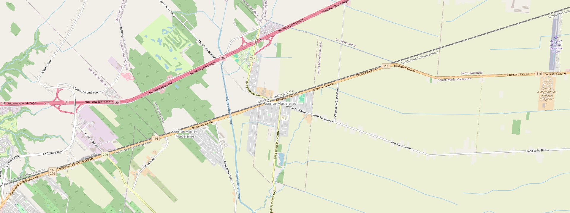 Plan des rues de Sainte-Madeleine