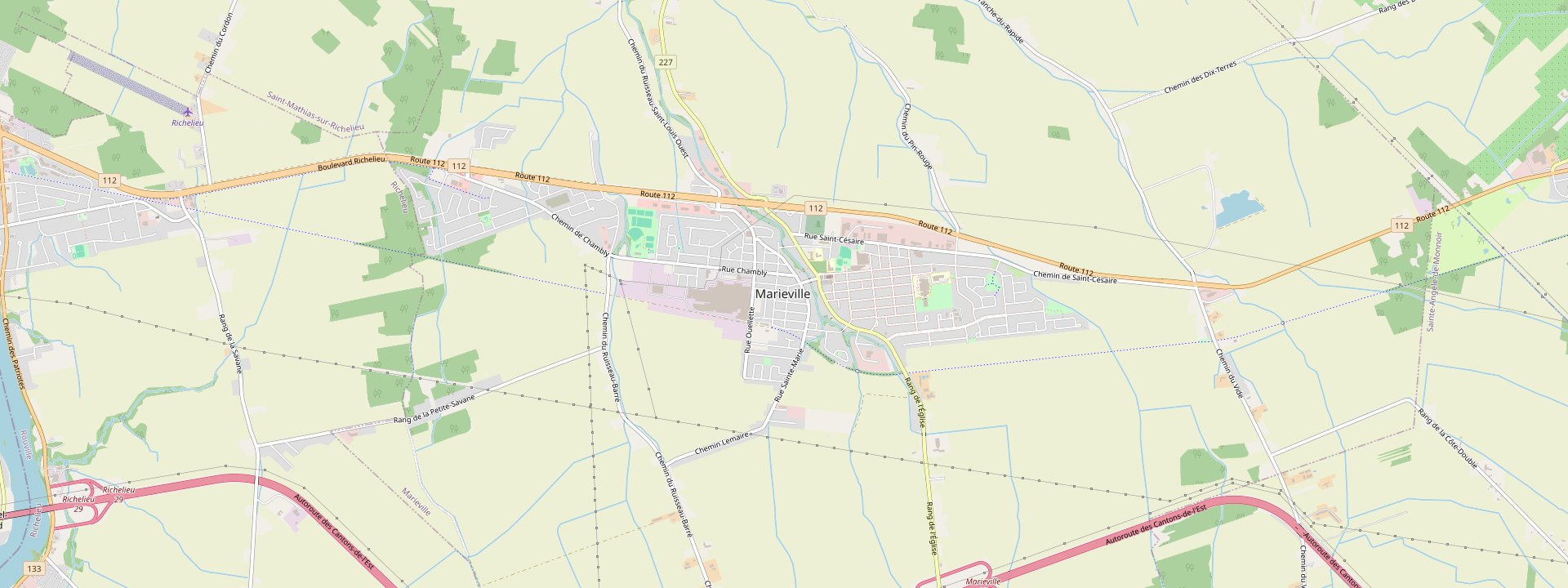 Plan des rues de Marieville