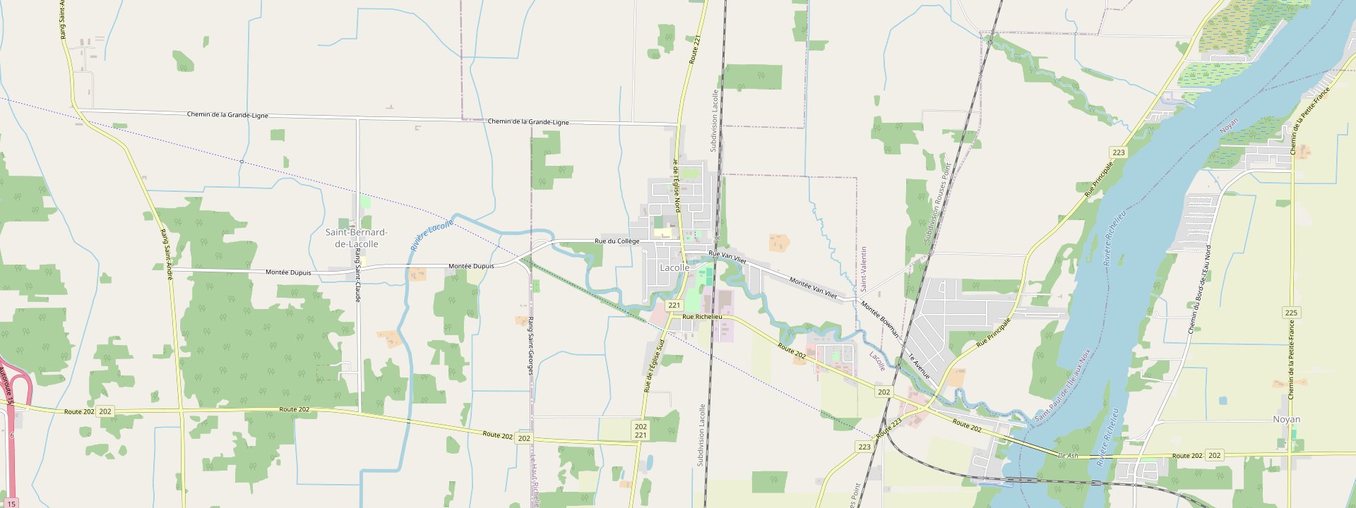Plan des rues de Lacolle