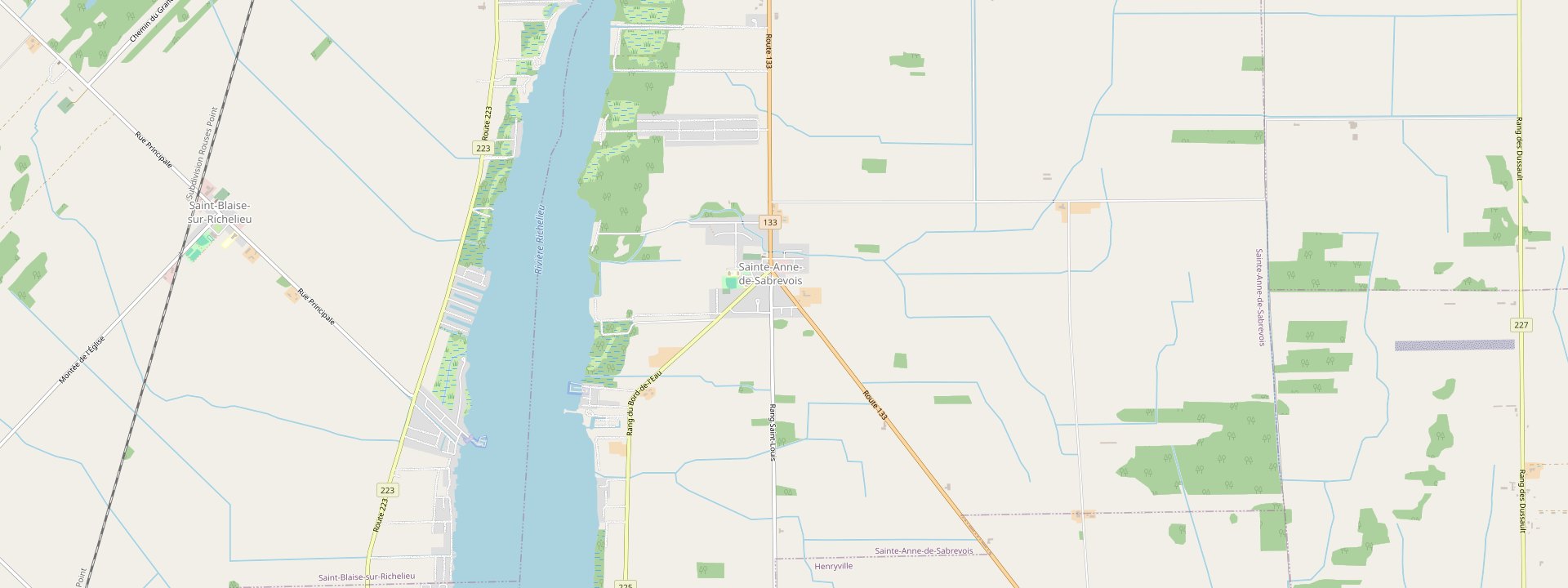 Plan des rues de Sainte-Anne-de-Sabrevois