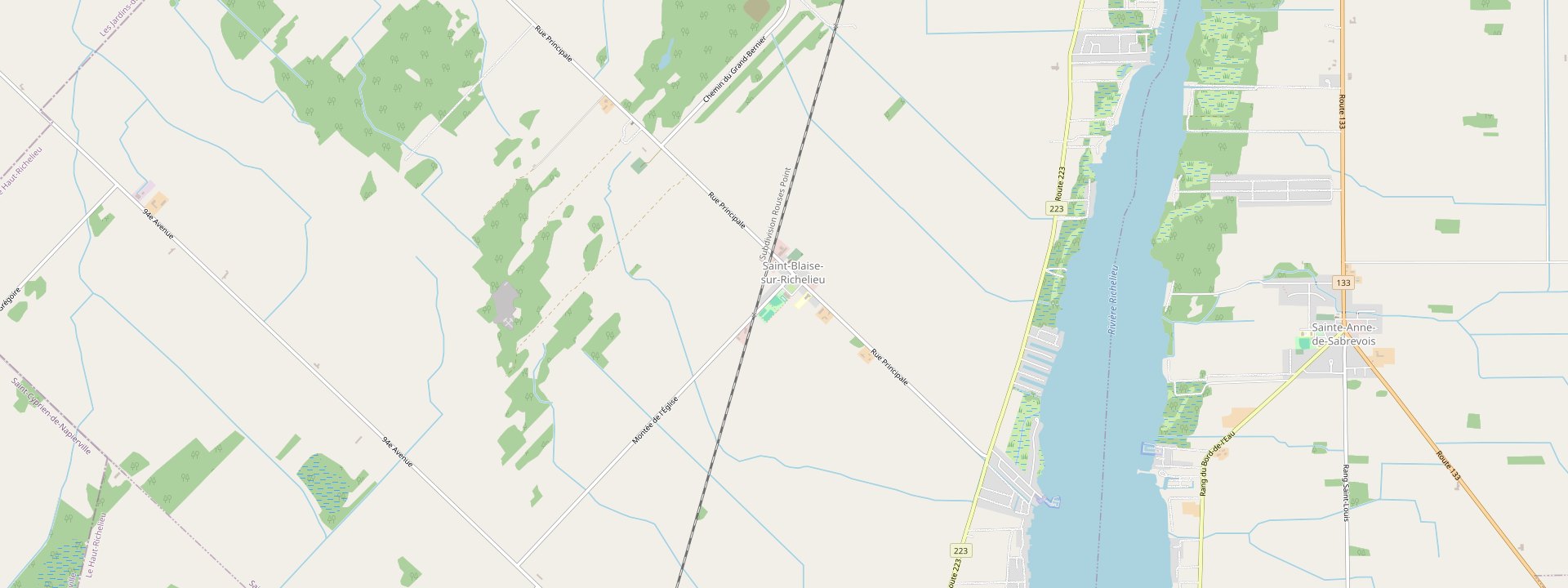 Plan des rues de Saint-Blaise-sur-Richelieu