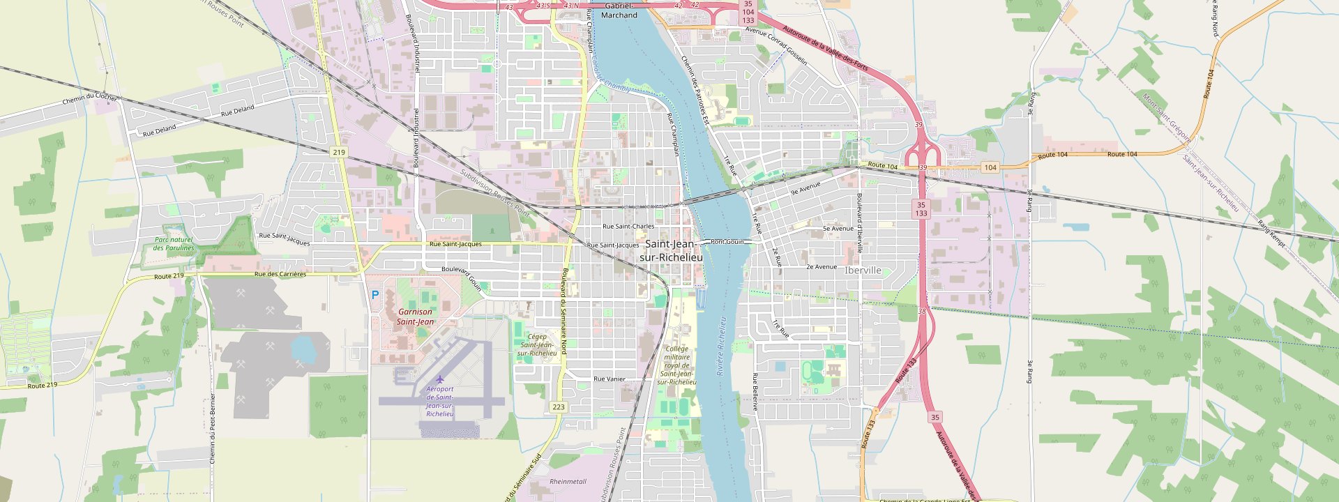 Plan des rues de Saint-Jean-sur-Richelieu