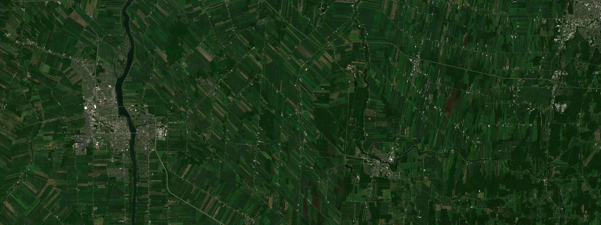 Vue satellite de Sainte-Brigide-d'Iberville