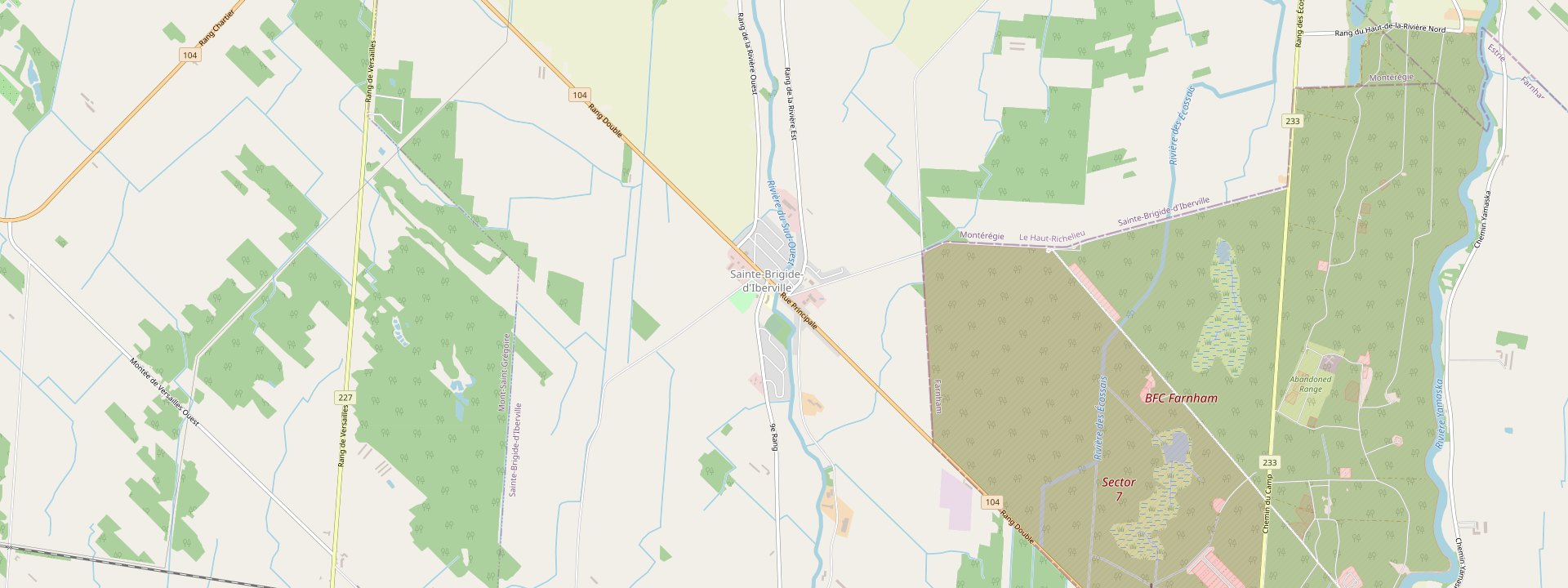 Plan des rues de Sainte-Brigide-d'Iberville