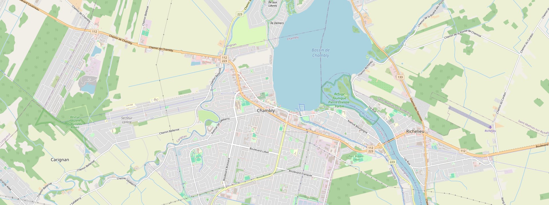Plan des rues de Chambly
