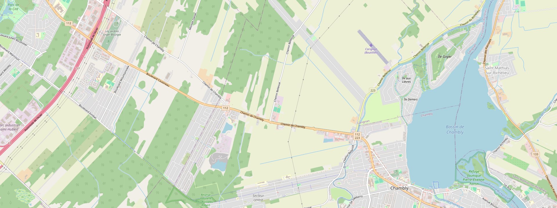 Plan des rues de Carignan