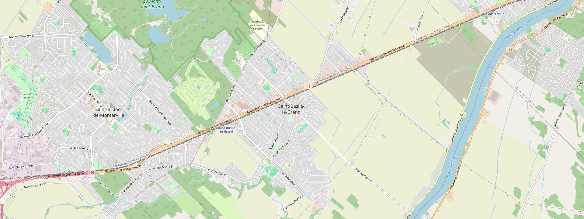 Plan des rues de Saint-Basile-le-Grand