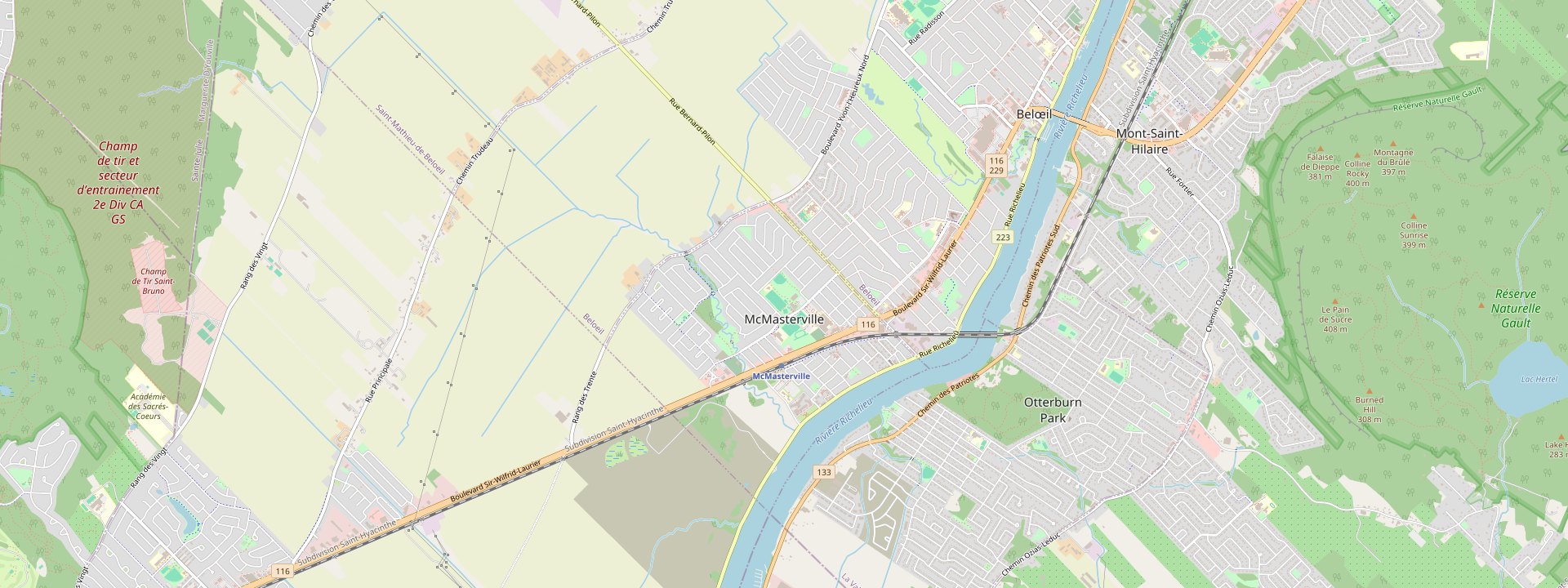 Plan des rues de McMasterville