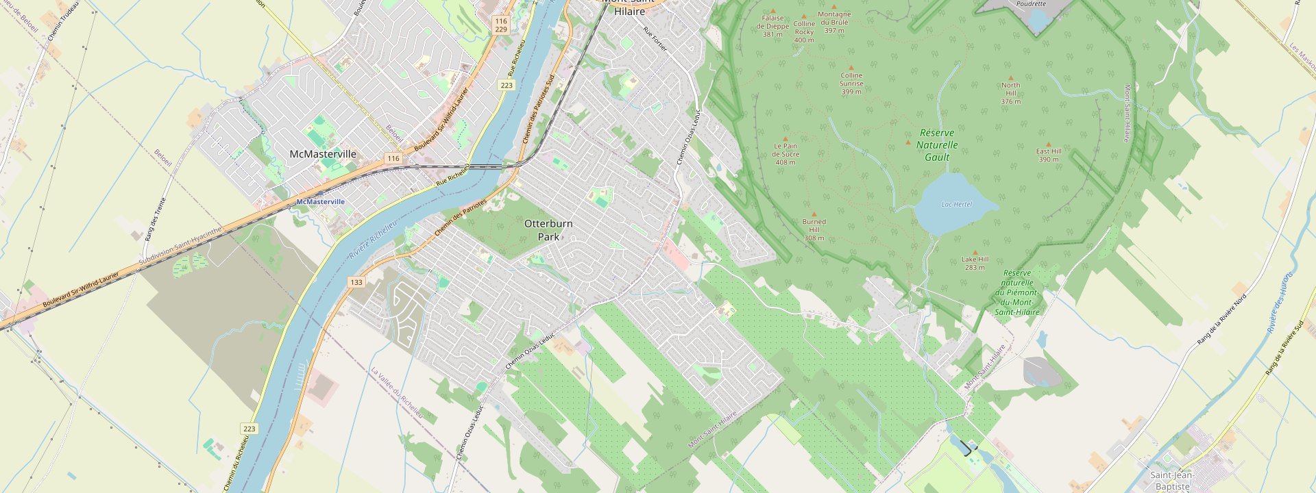 Plan des rues de Otterburn Park