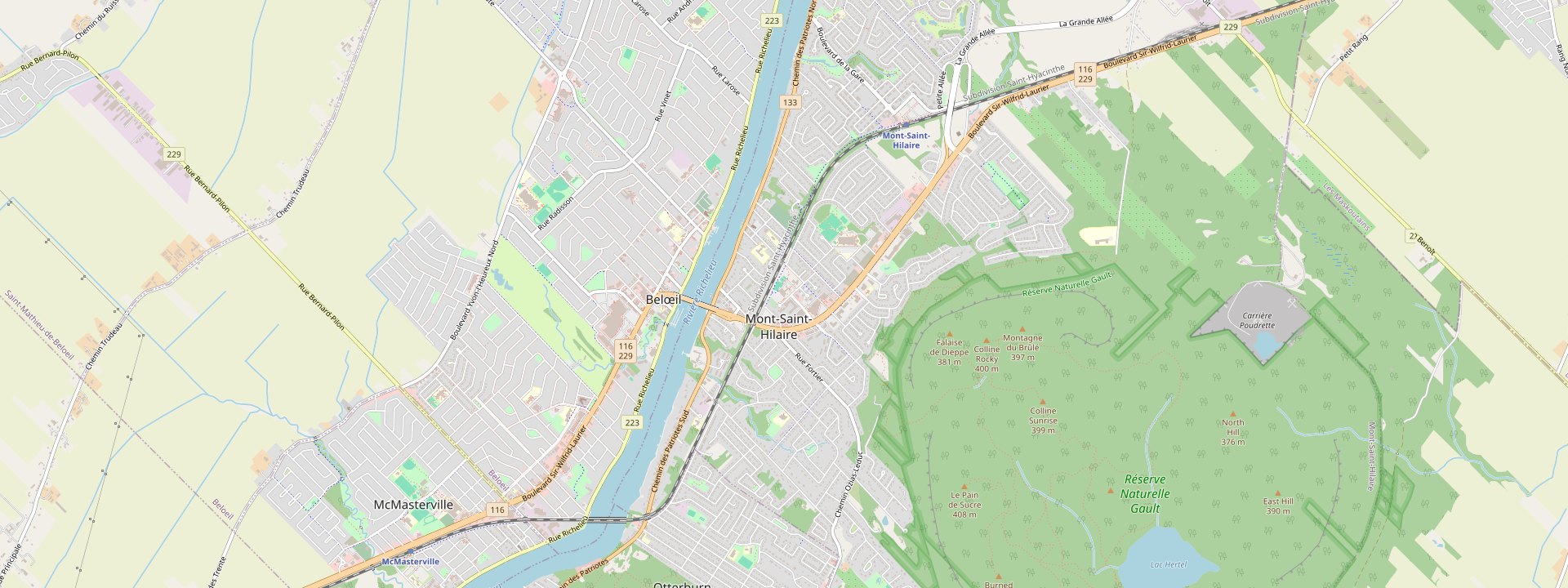 Plan des rues de Mont-Saint-Hilaire