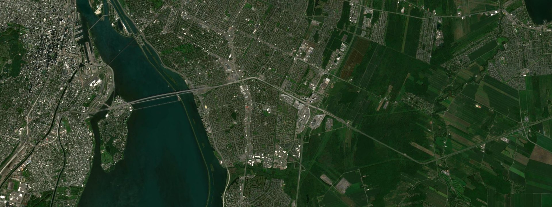 Vue satellite de Brossard