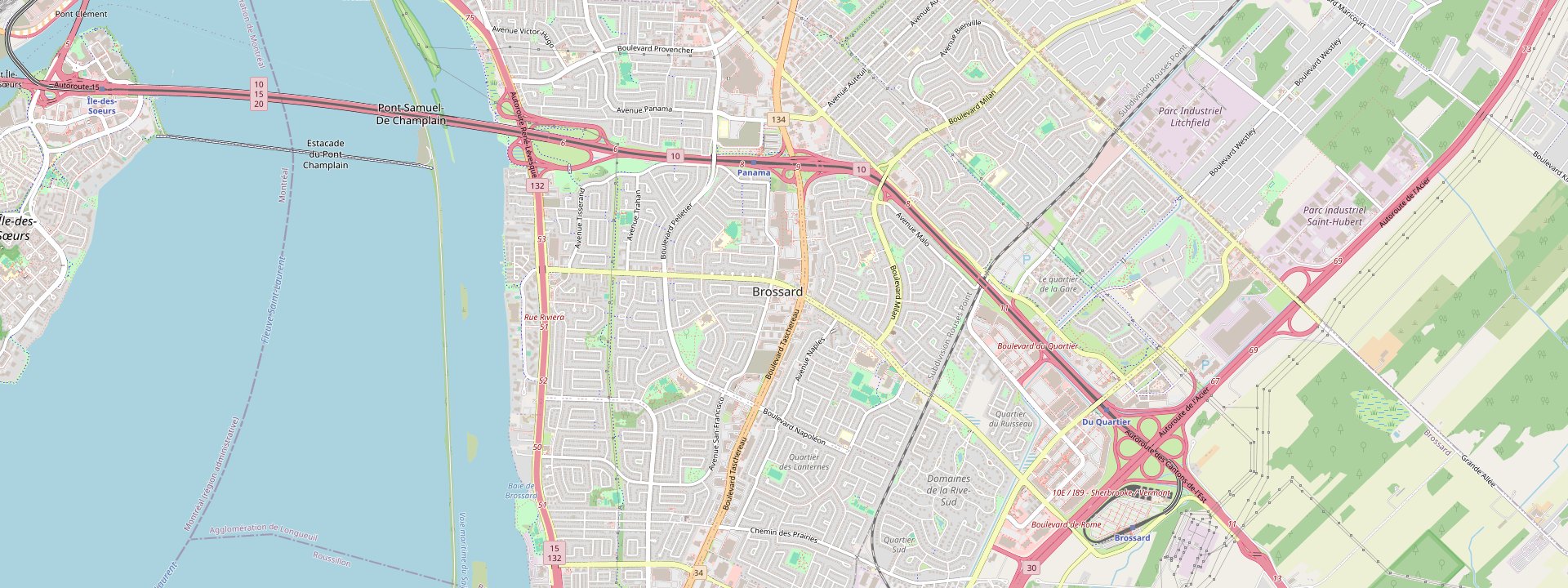 Plan des rues de Brossard