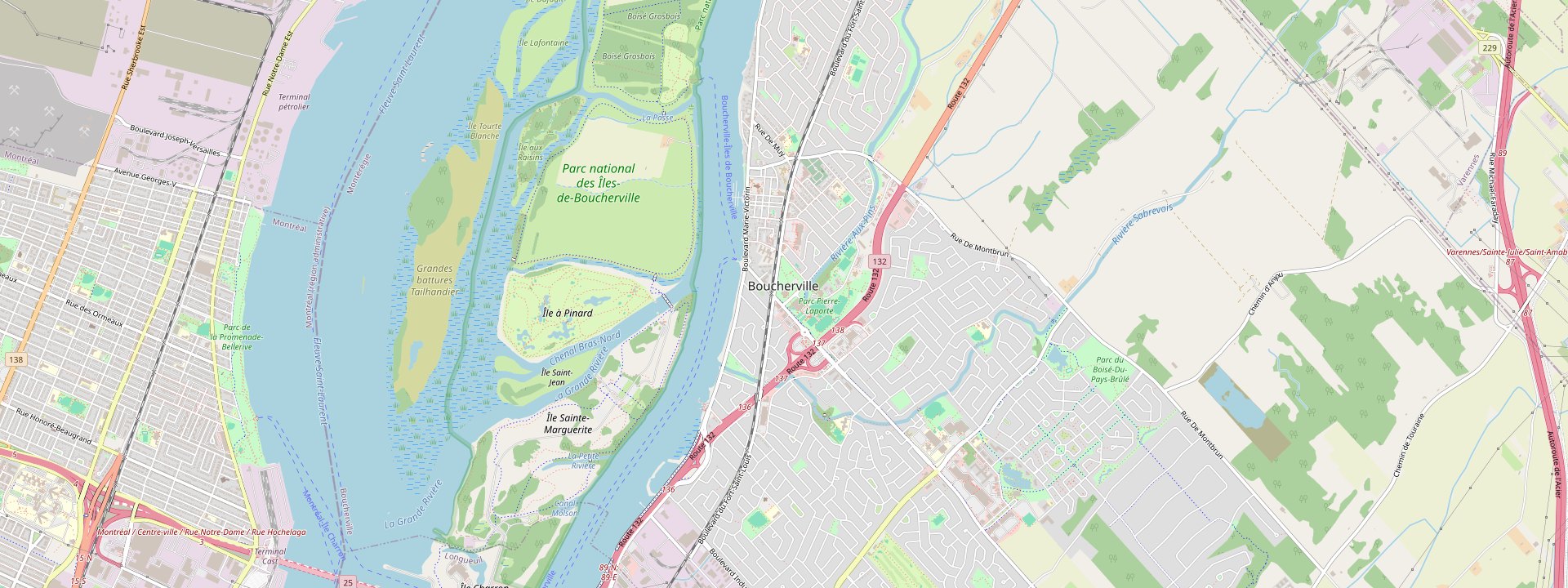 Plan des rues de Boucherville