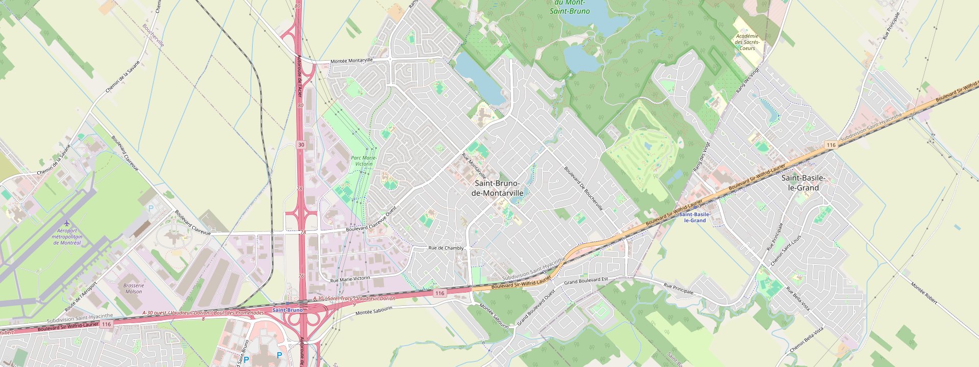 Plan des rues de Saint-Bruno-de-Montarville