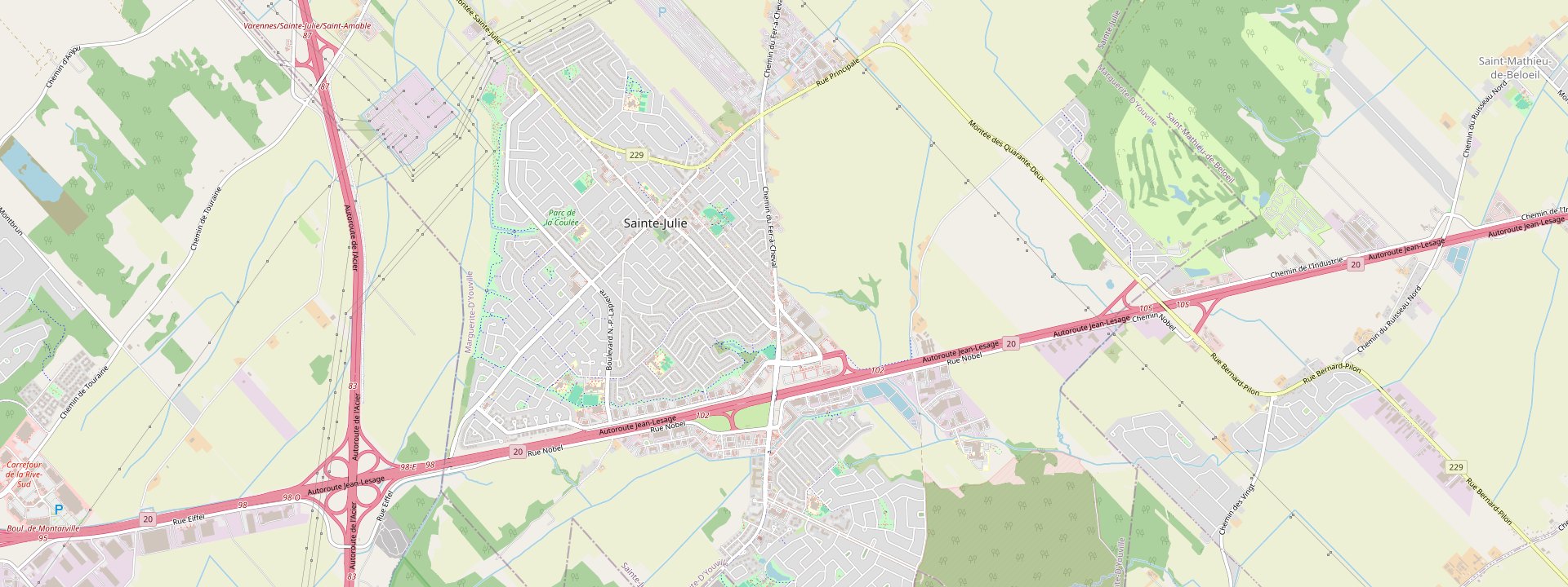 Plan des rues de Sainte-Julie