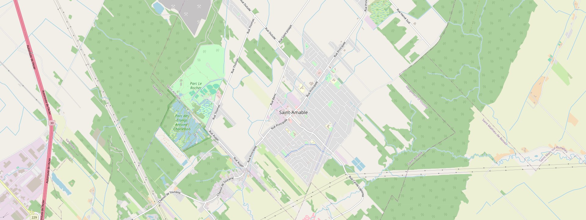 Plan des rues de Saint-Amable