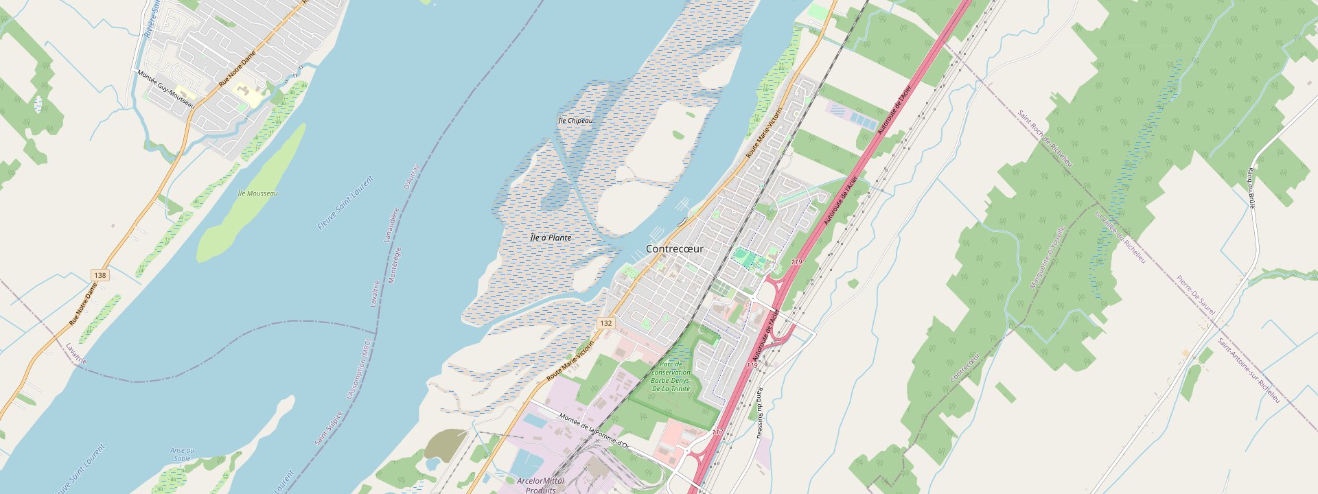 Plan des rues de Contrecoeur