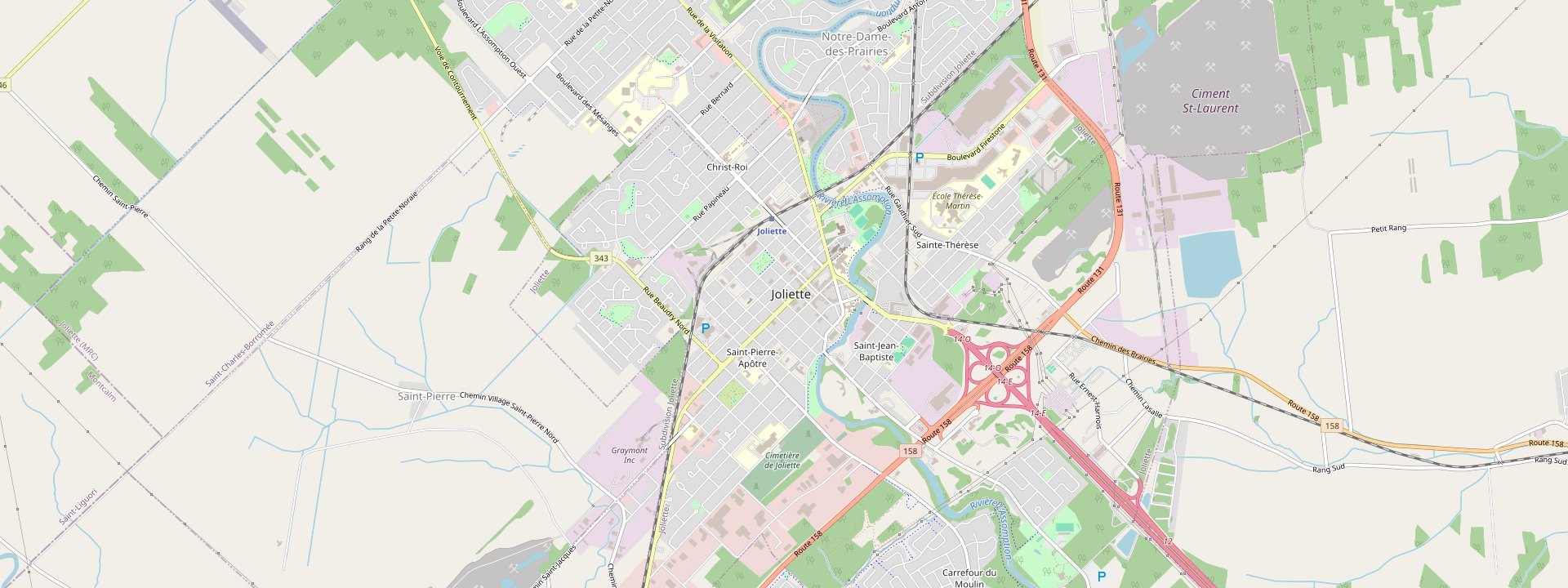 Plan des rues de Joliette