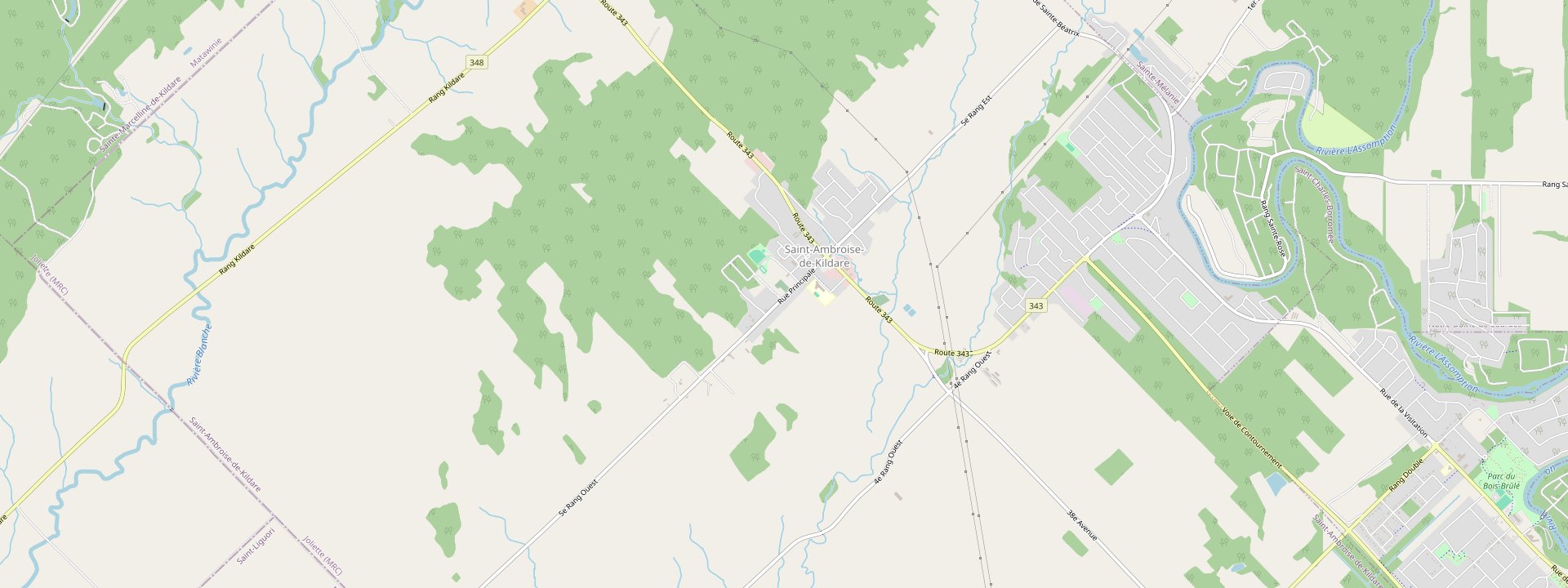 Plan des rues de Saint-Ambroise-de-Kildare