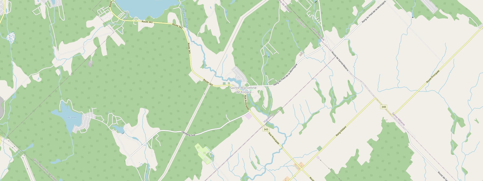 Plan des rues de Sainte-Marcelline-de-Kildare