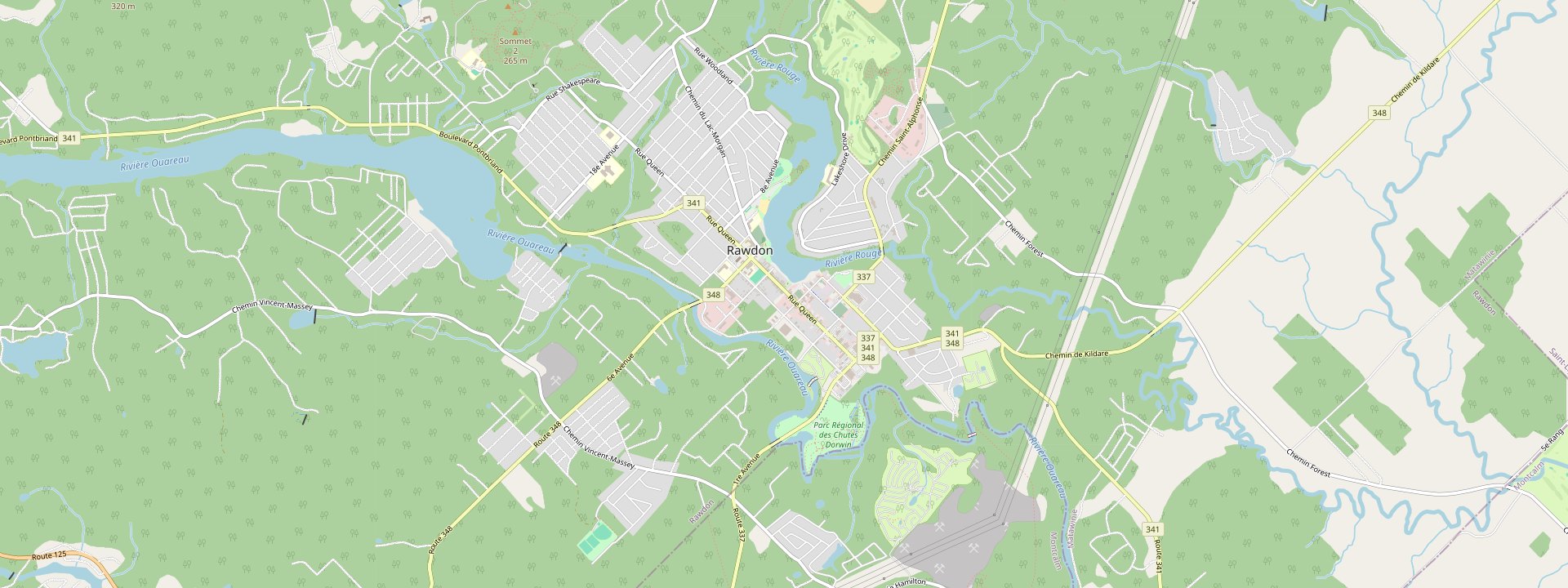 Plan des rues de Rawdon