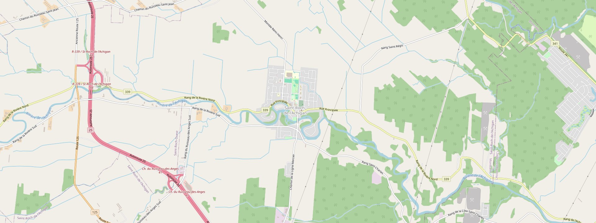 Plan des rues de Saint-Roch-de-l'Achigan