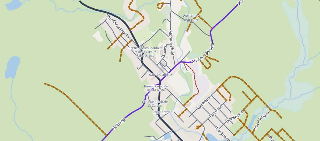 Plan des rues de Saint-Calixte