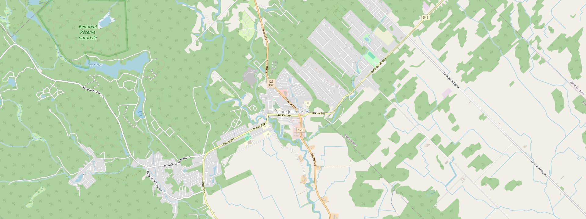 Plan des rues de Sainte-Julienne