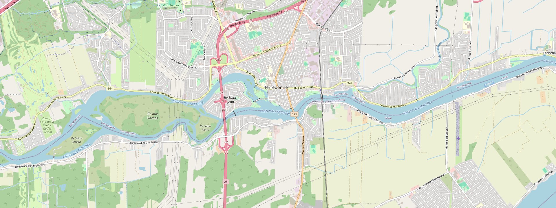 Plan des rues de Terrebonne