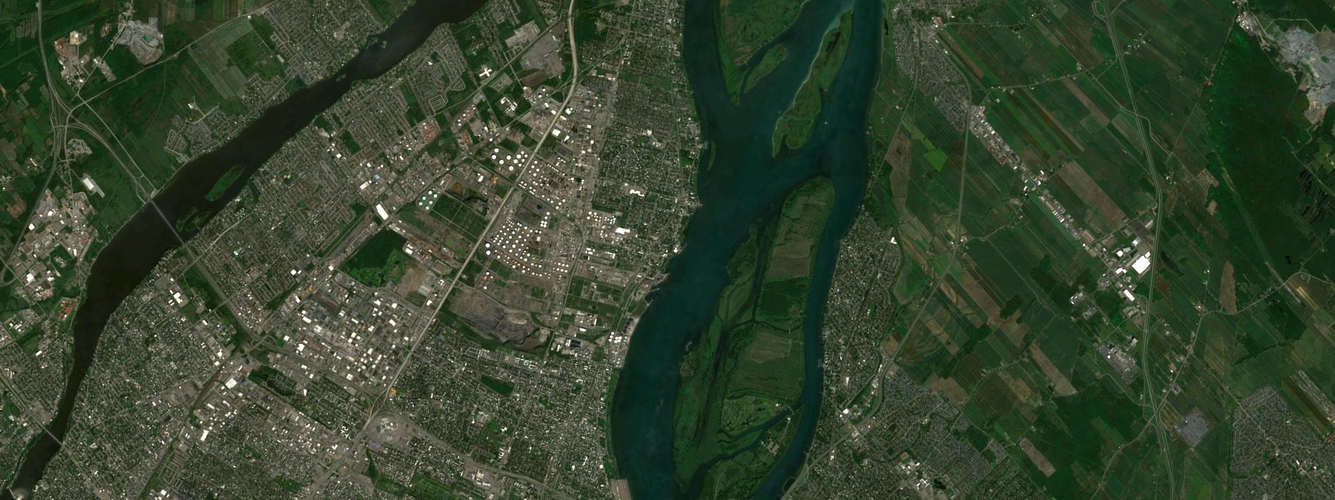 Vue satellite de Montréal-Est