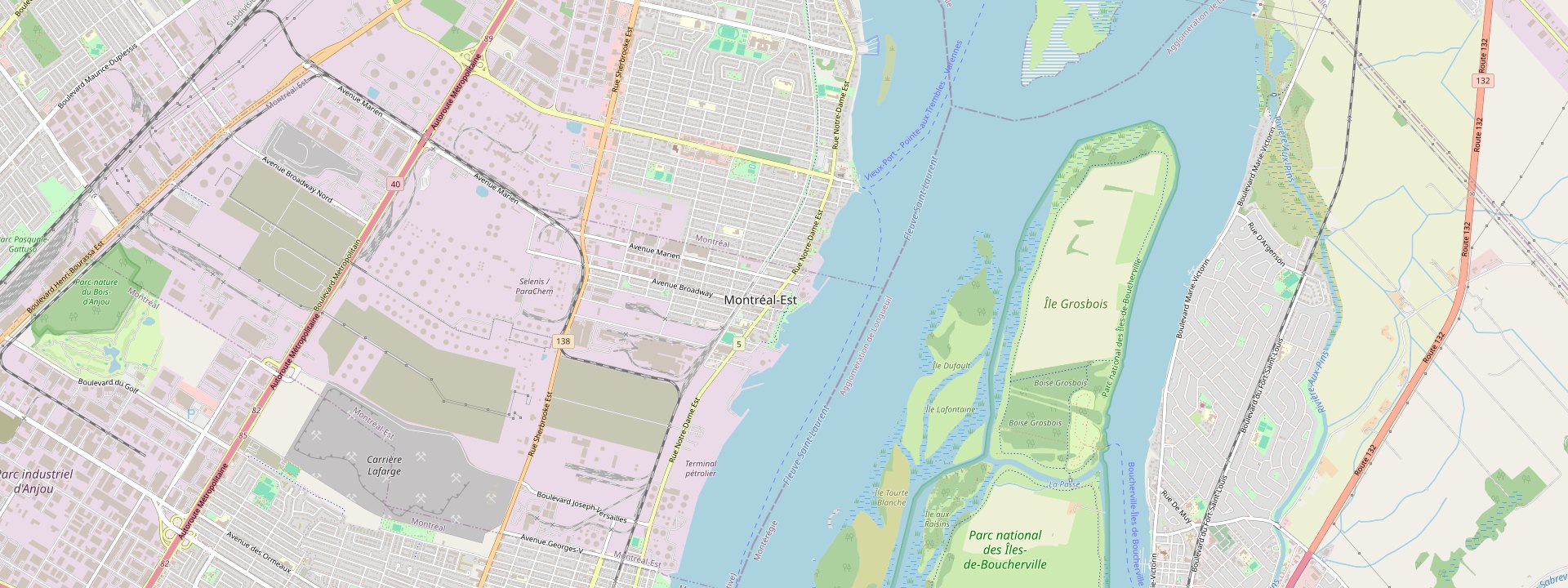 Plan des rues de Montréal-Est