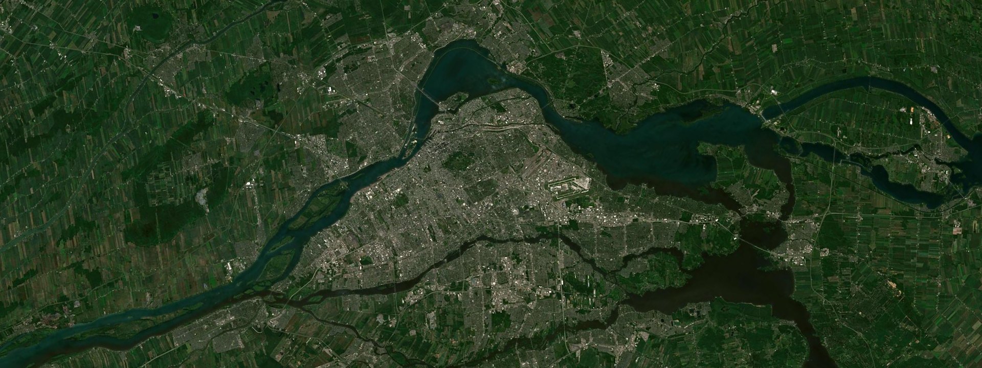 Vue satellite de Montréal