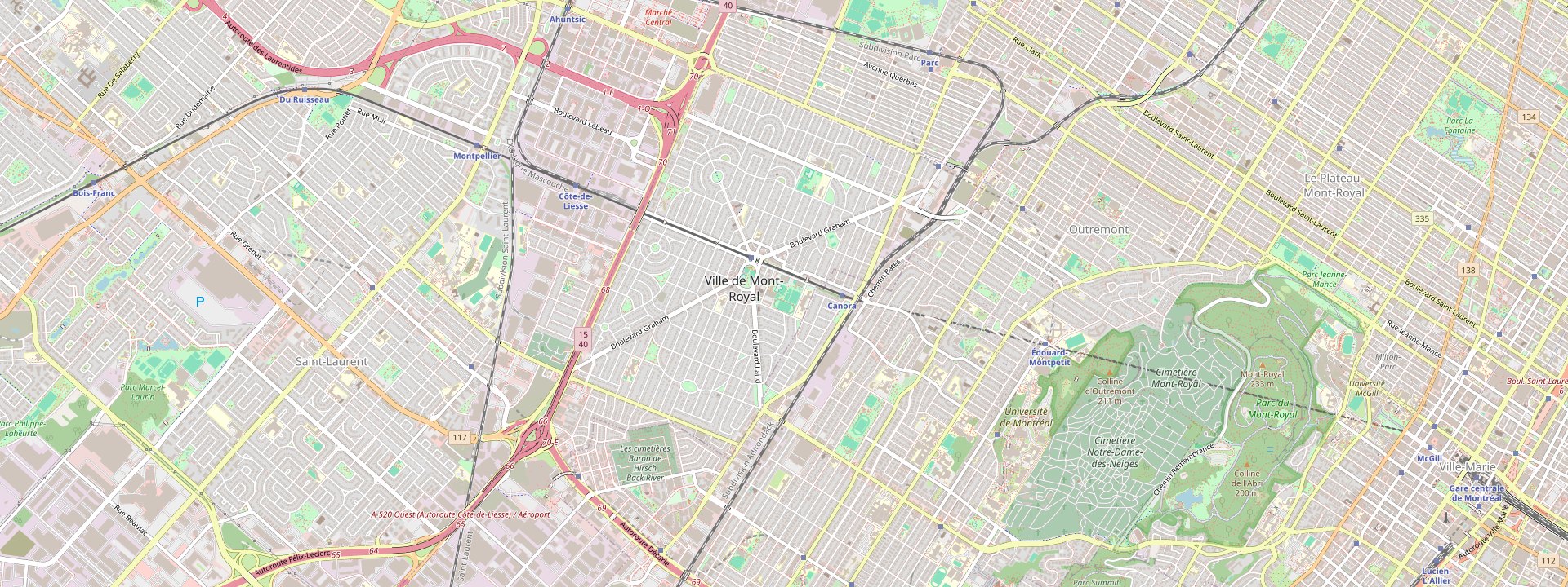 Plan des rues de Mont-Royal