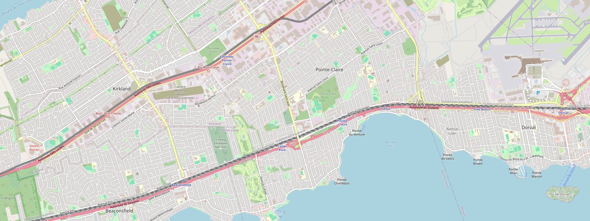 Plan des rues de Pointe-Claire