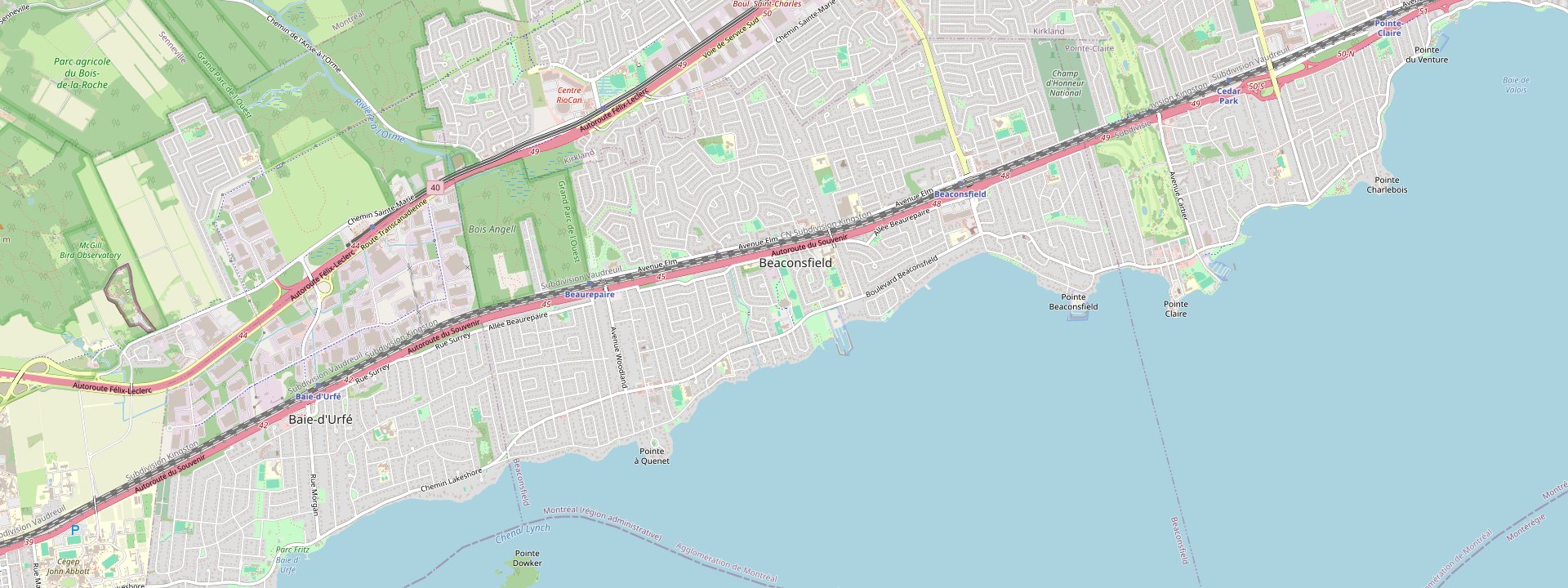 Plan des rues de Beaconsfield