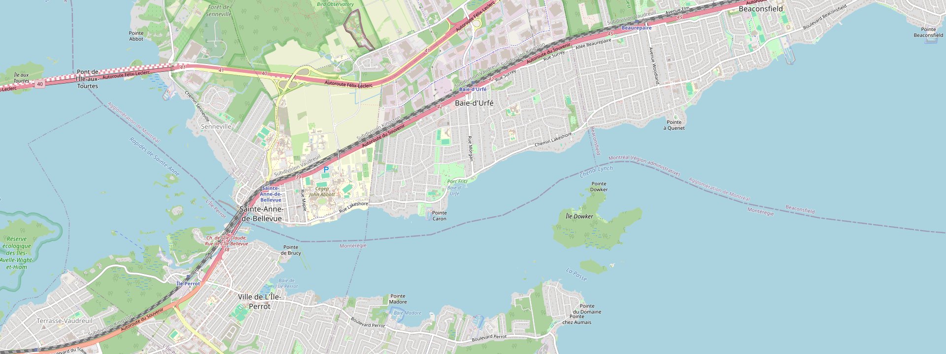 Plan des rues de Baie-D'Urfé
