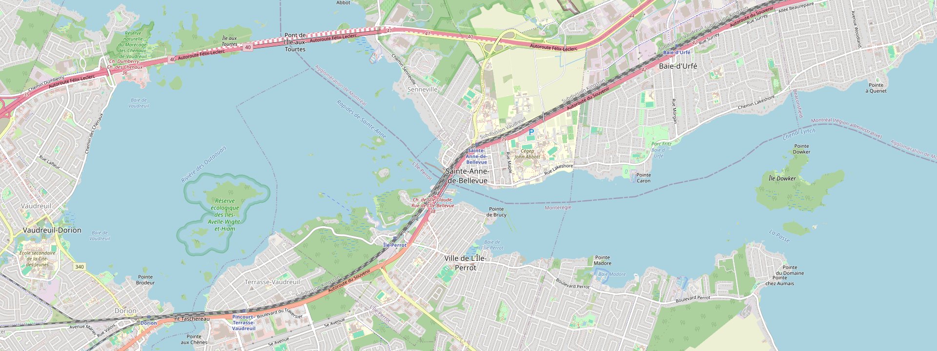 Plan des rues de Sainte-Anne-de-Bellevue